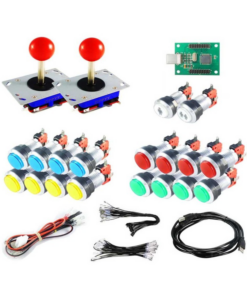 Kit Raspberry-PC 2 joueurs Joysticks Zippyy / boutons lumineux chromes